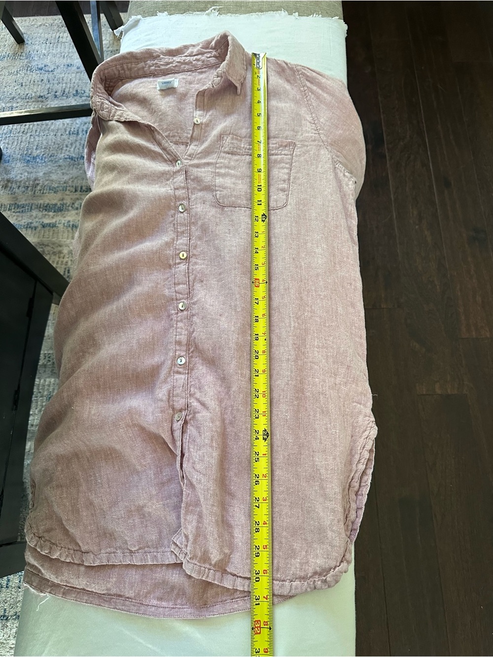 Sigrid Olsen Women Pink 100% Linen Button Down Tunic Shirt Long Sleeve Size L - Picture 5 of 5